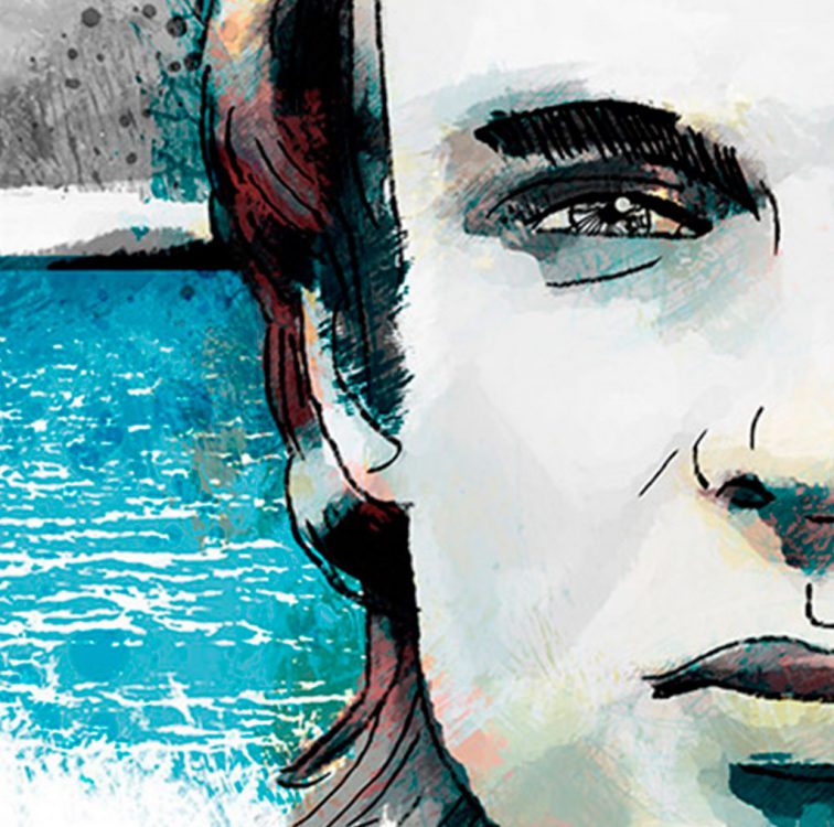 Brian Eno portrait by Sara Villanueva