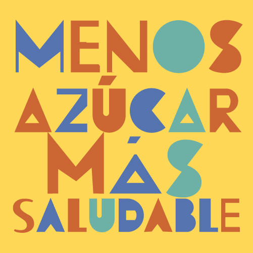 Logotipo de la campaña menos azúcar más saludable diseñado por Sara Villanueva