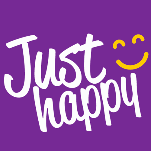 Sara Villanueva logo design for "just happy" motion graphics project